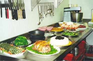 Preparation of food in the kitchen